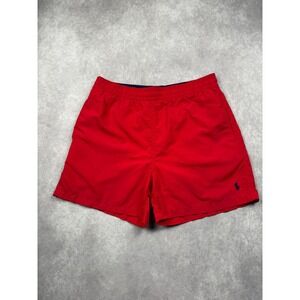 Polo Ralph Lauren Mens S Red Swim Trunks Mesh Lined Board Shorts Classic Preppy